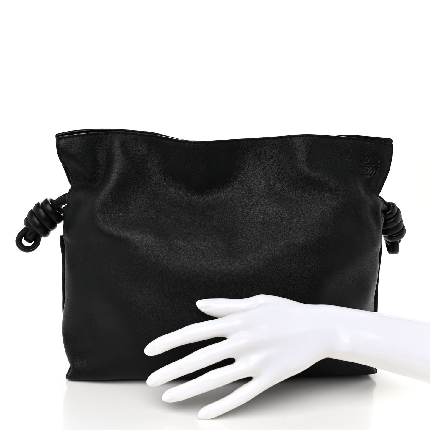 Nappa Medium Flamenco Knot Bag Black