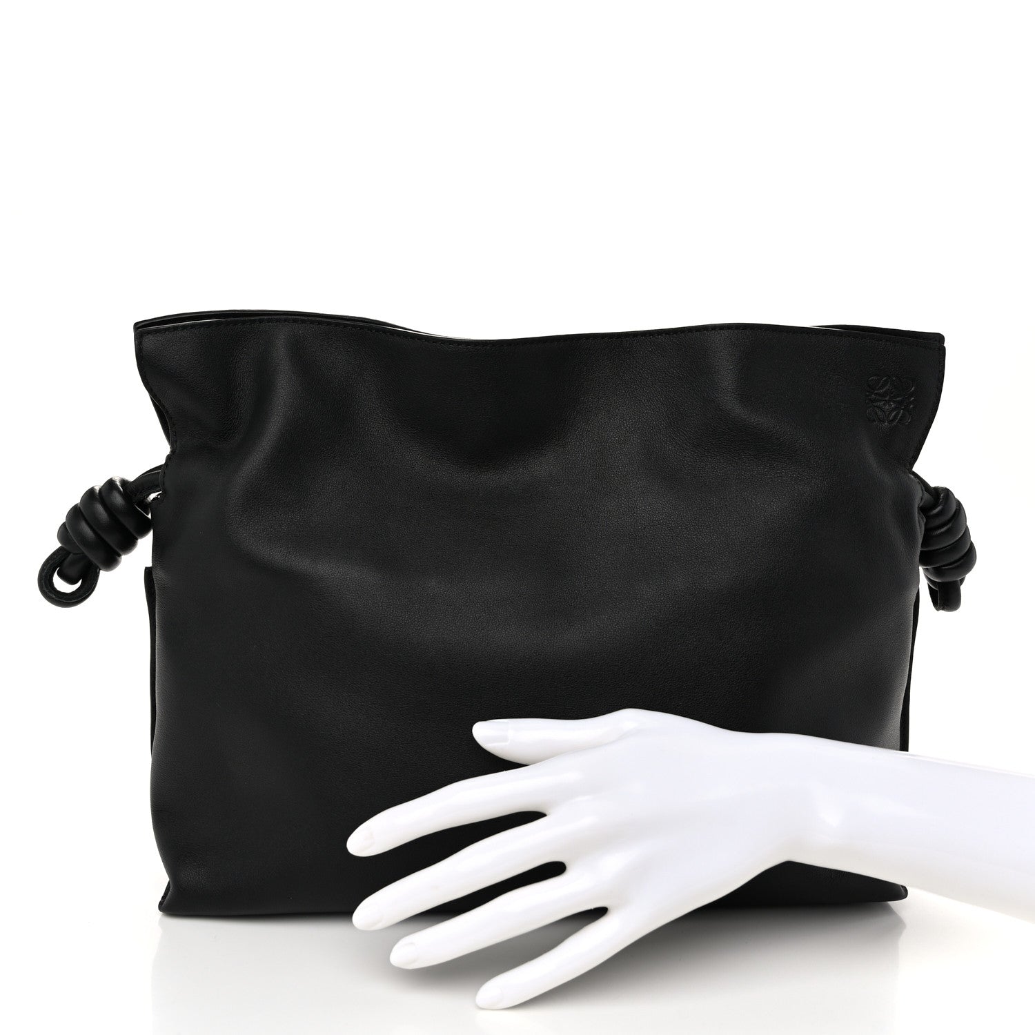 Loewe Nappa Medium Flamenco Knot Bag Black 2 of 8