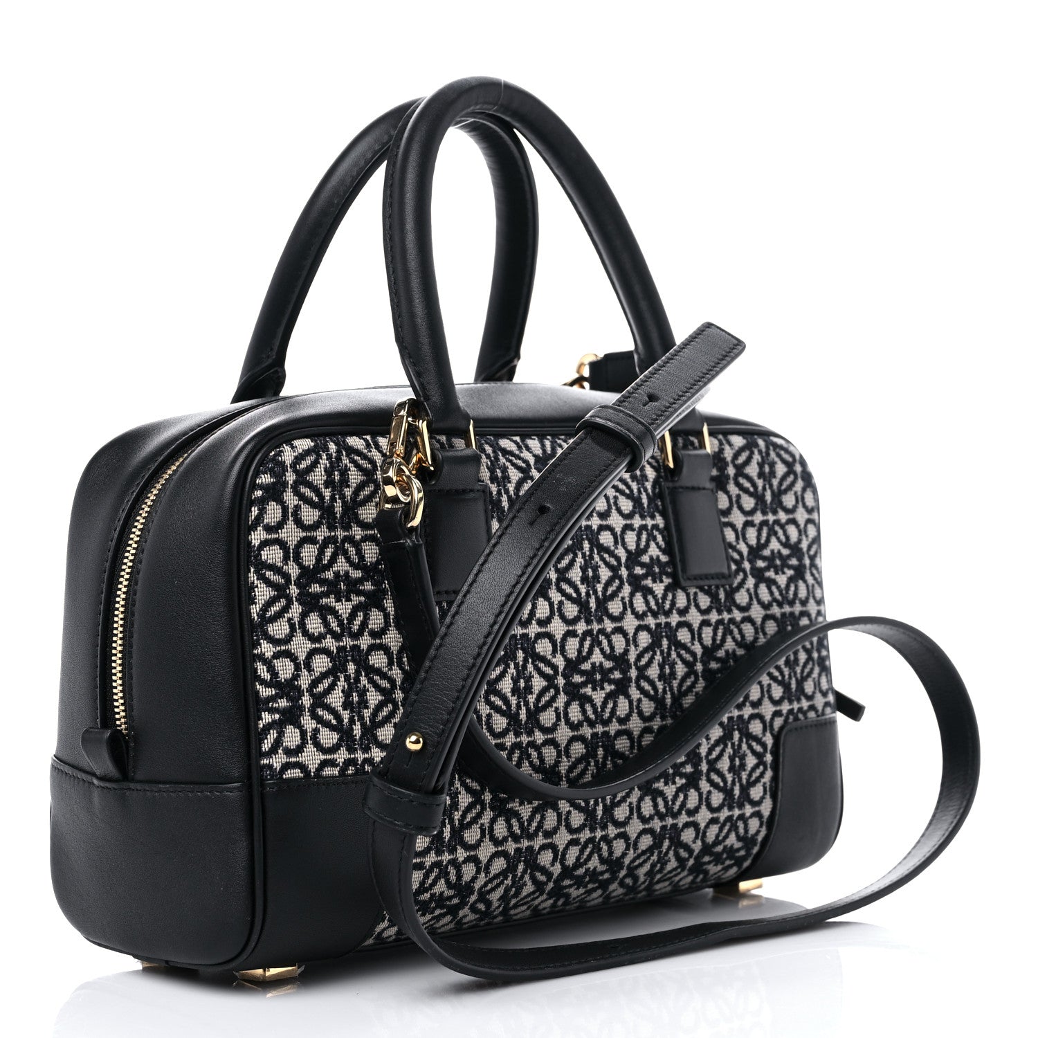 Loewe Jacquard Anagram Calfskin Amazona 23 Black Navy 2 of 9