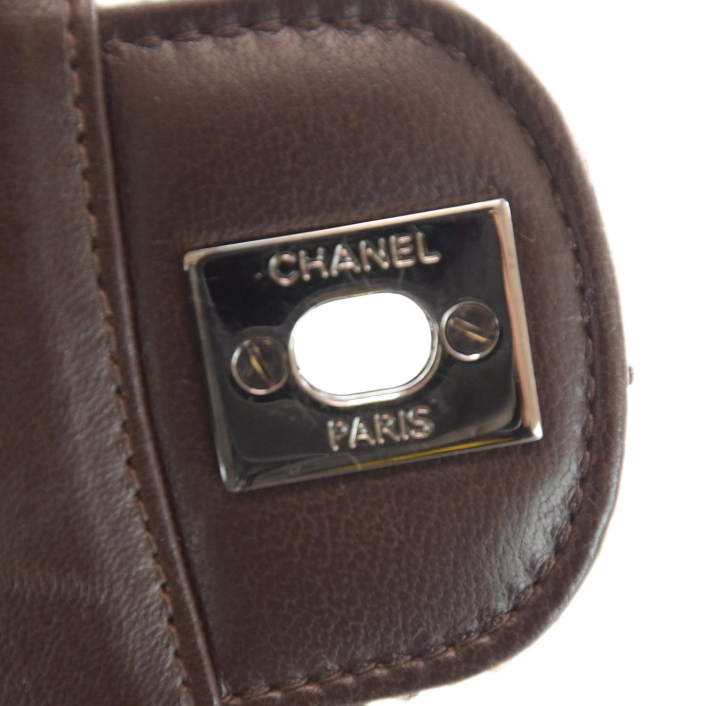 Tweed Medium Double Flap Brown