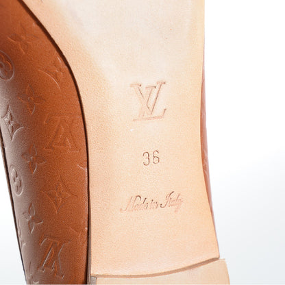 Louis Vuitton Calfskin Embossed Monogram Debbie Ballerina Flats 36 Cognac 7 of 7