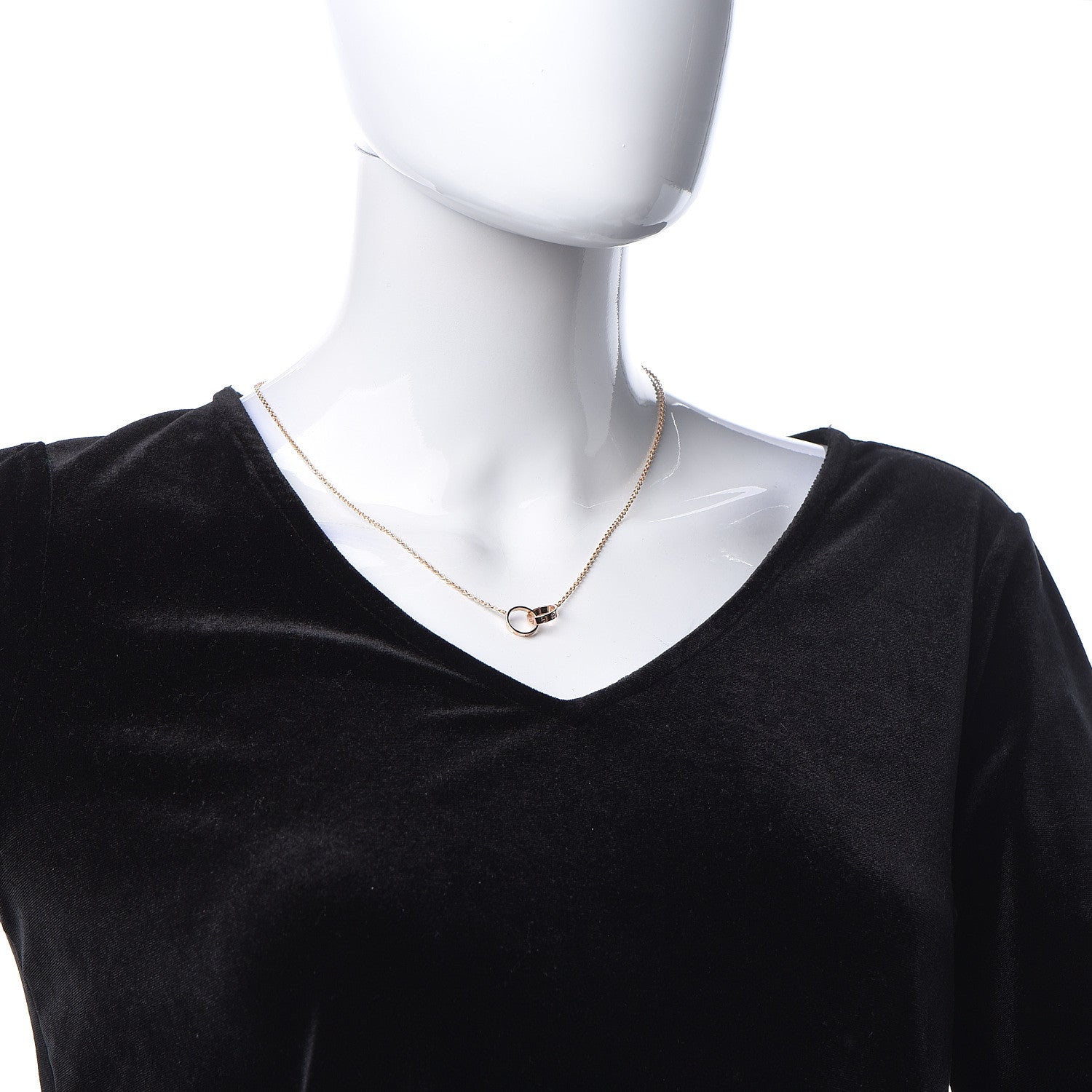 Cartier 18K Pink Gold Interlocking LOVE Necklace 2 of 5