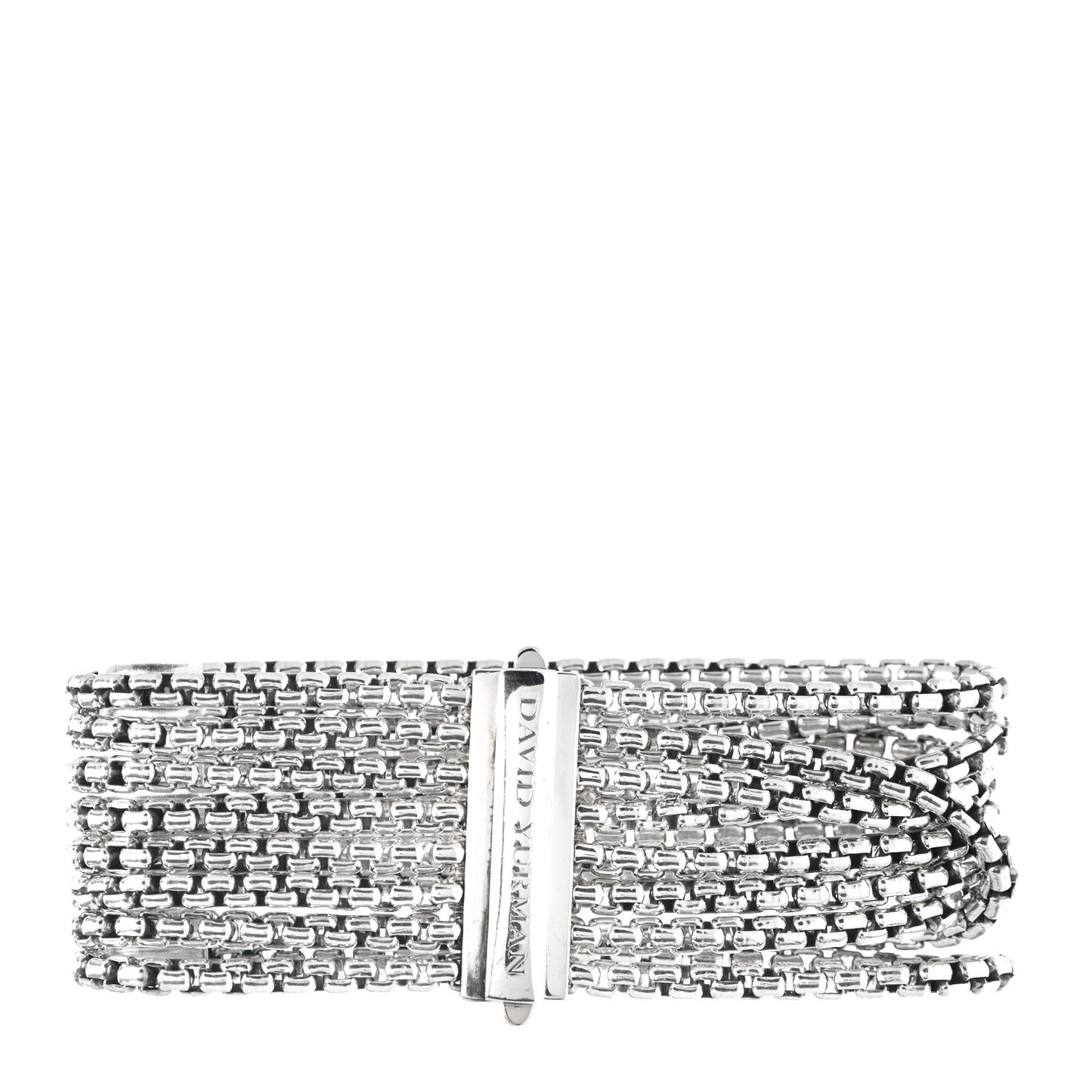 Sterling Silver Eight-Row Box Chain Bracelet