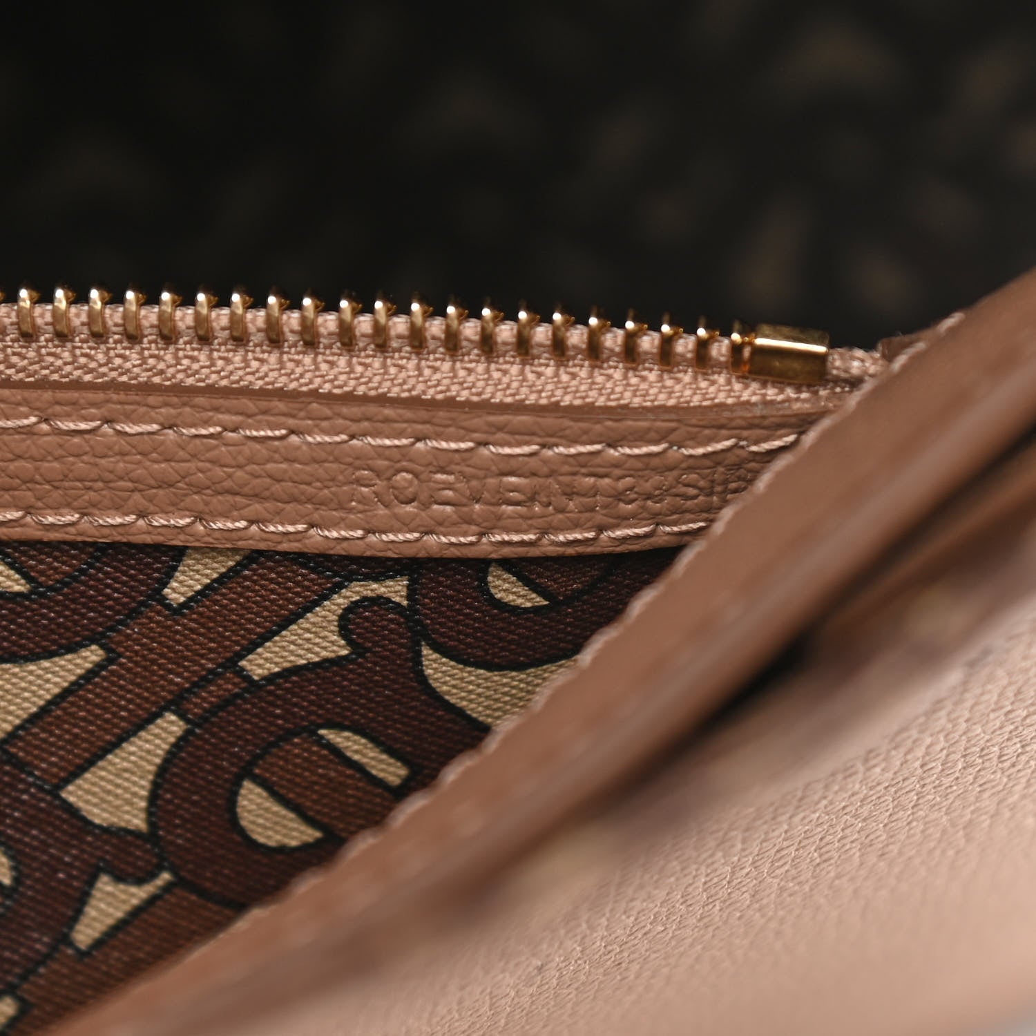 Burberry Calfskin TB Motif Embossed Medium Tote Camel 7 of 18