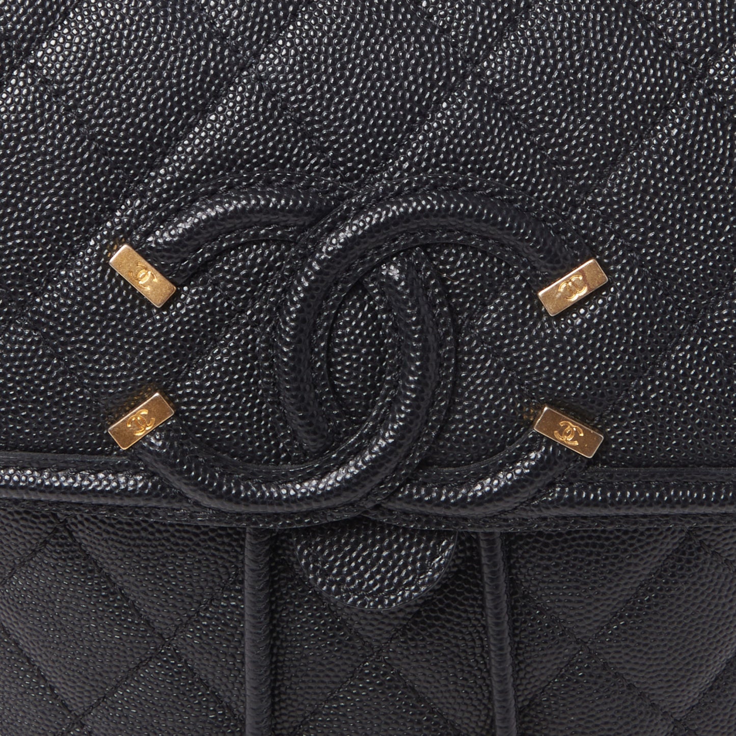 Caviar Quilted Small Filigree Backpack Black