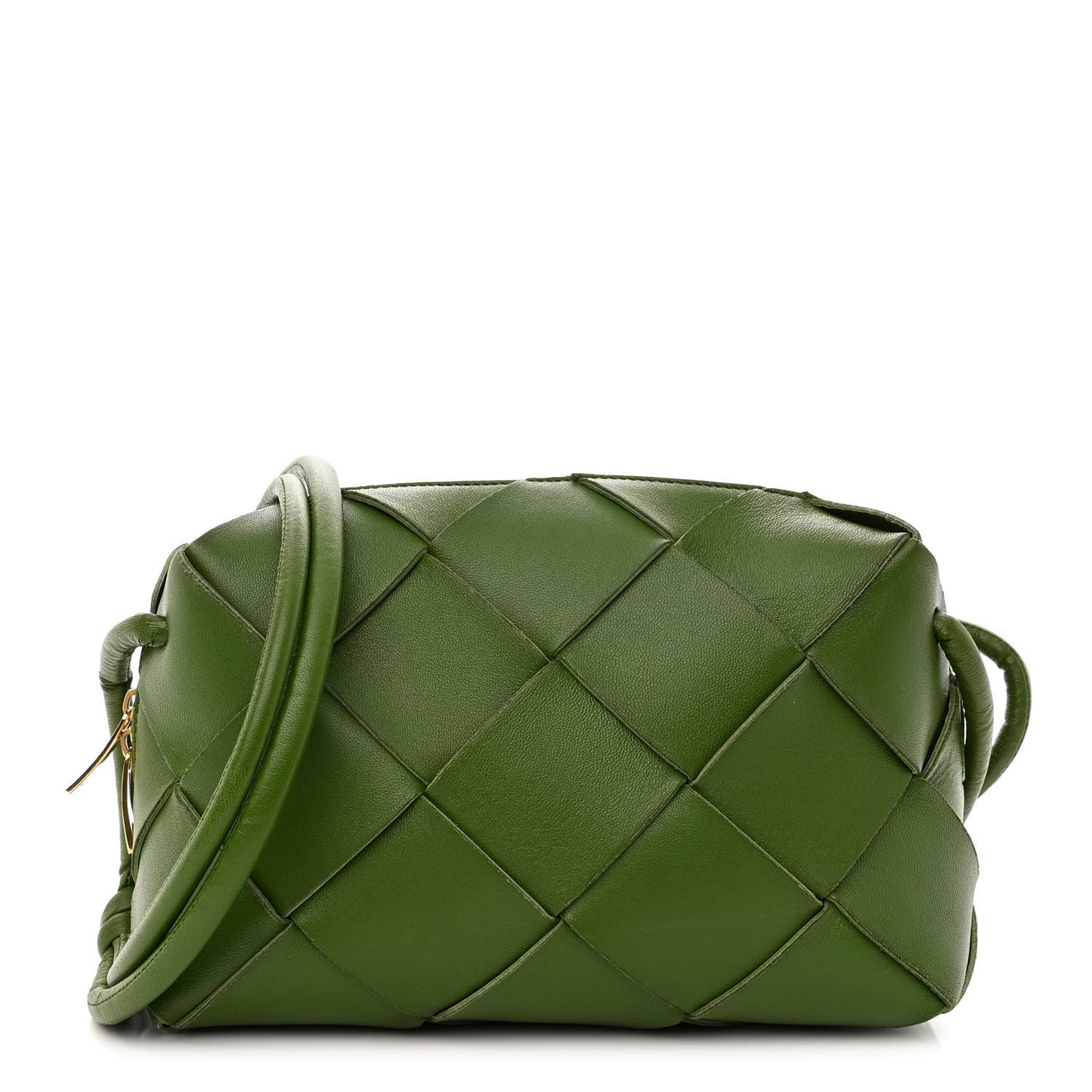 Lambskin Maxi Intreccio Small Cassette Camera Bag Avocado