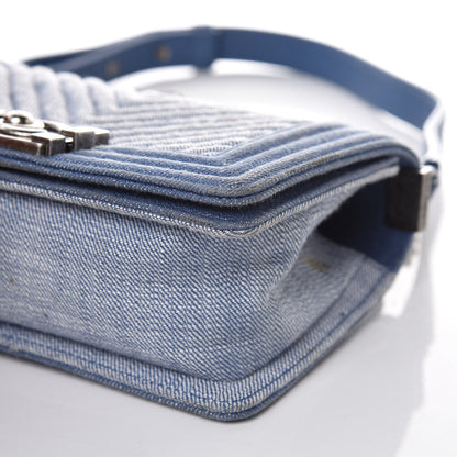 Chanel Denim Chevron Small Boy Flap Light Blue 11 of 13