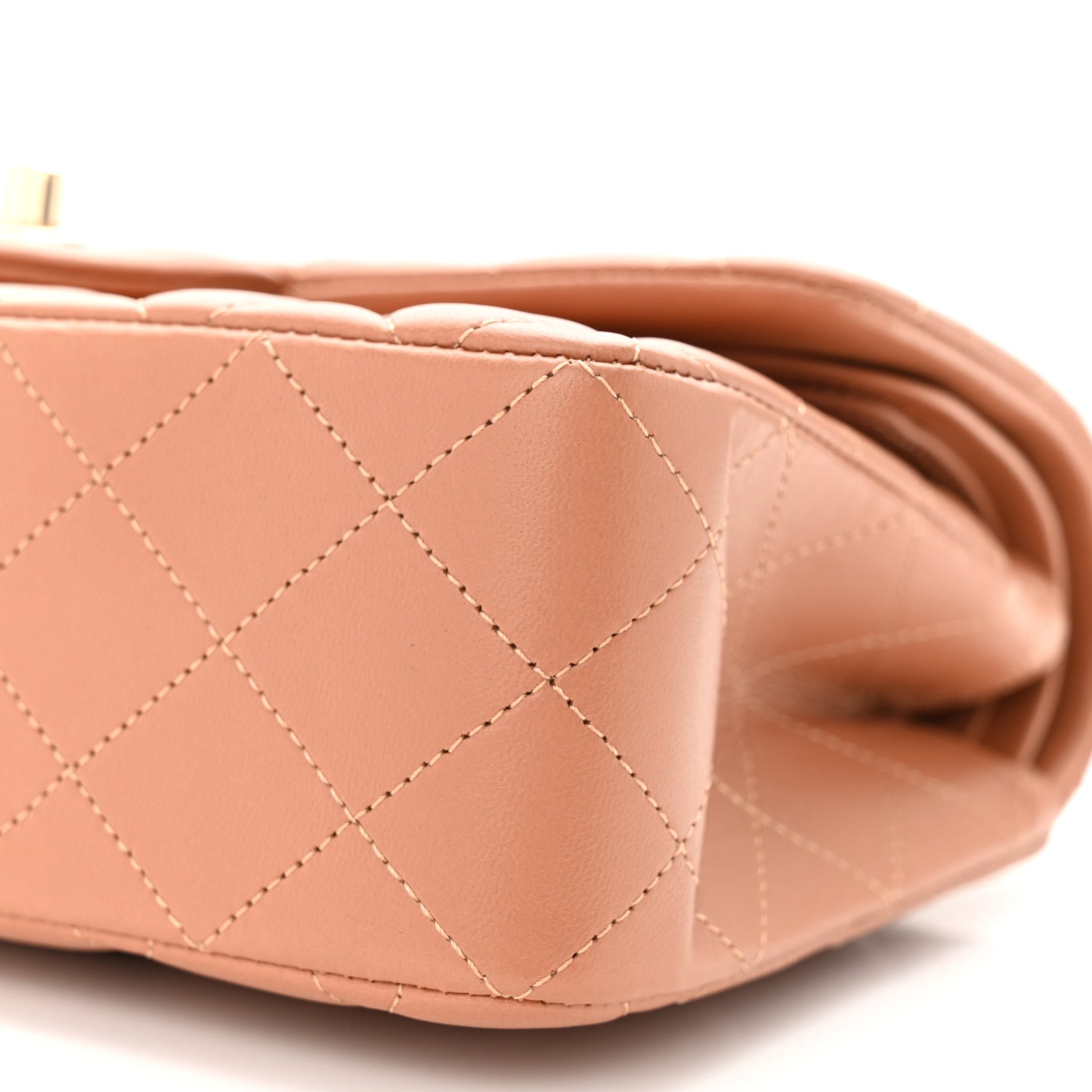 Lambskin Quilted Small Double Flap Brown