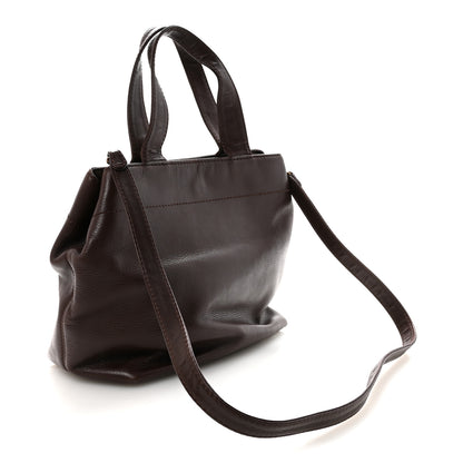 Chanel Calfskin Turnlock Shopper Tote Brown 4 of 11
