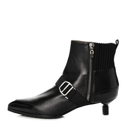 Hermes Tuscan Calfskin Technical Canvas Shocky Ankle Boots 36 Black 1 of 12