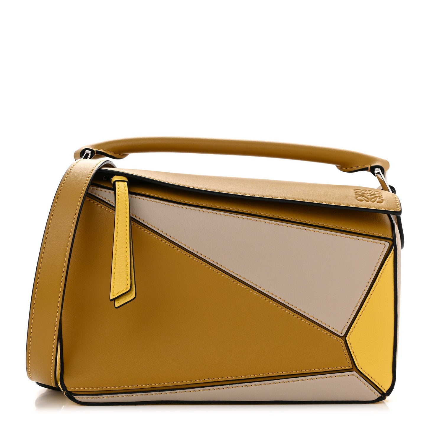 Grained Calfskin Small Puzzle Bag Ocre Yellow