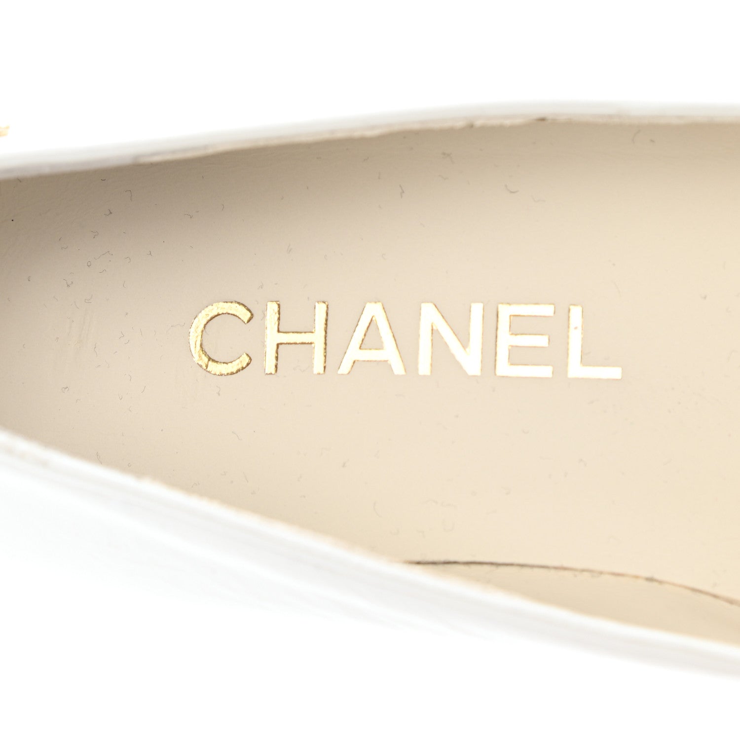 Chanel Patent Cap Toe Chain Moccasin Loafers 36.5 White Black 7 of 8