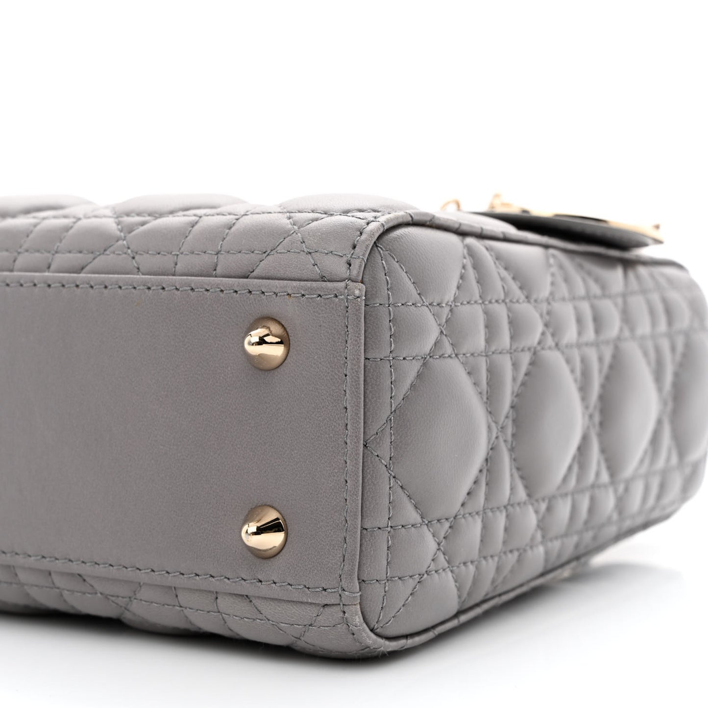 Lambskin Cannage Small Lucky Badges My Lady Dior Grey
