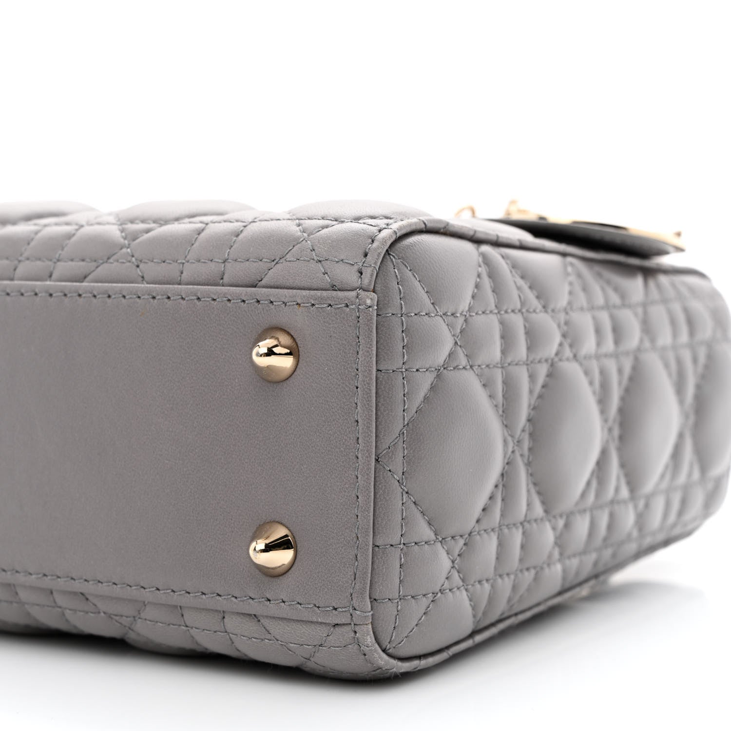 Christian Dior Lambskin Cannage Small Lucky Badges My Lady Dior Grey 10 of 10