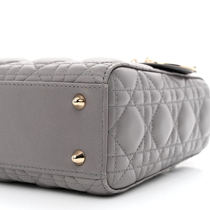 Christian Dior Lambskin Cannage Small Lucky Badges My Lady Dior Grey 10 of 10
