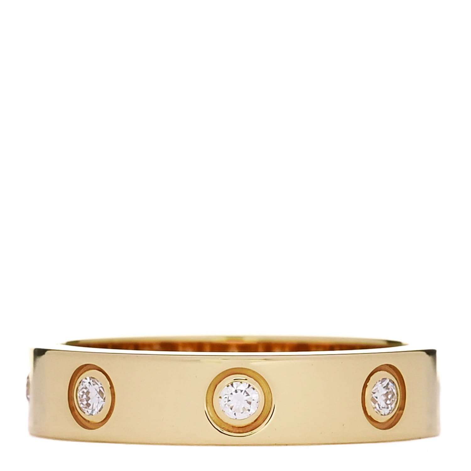 Cartier 18K Yellow Gold 8 Diamond 4mm LOVE Wedding Band Ring 49 5 3 of 5