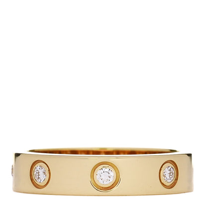 Cartier 18K Yellow Gold 8 Diamond 4mm LOVE Wedding Band Ring 49 5 3 of 5