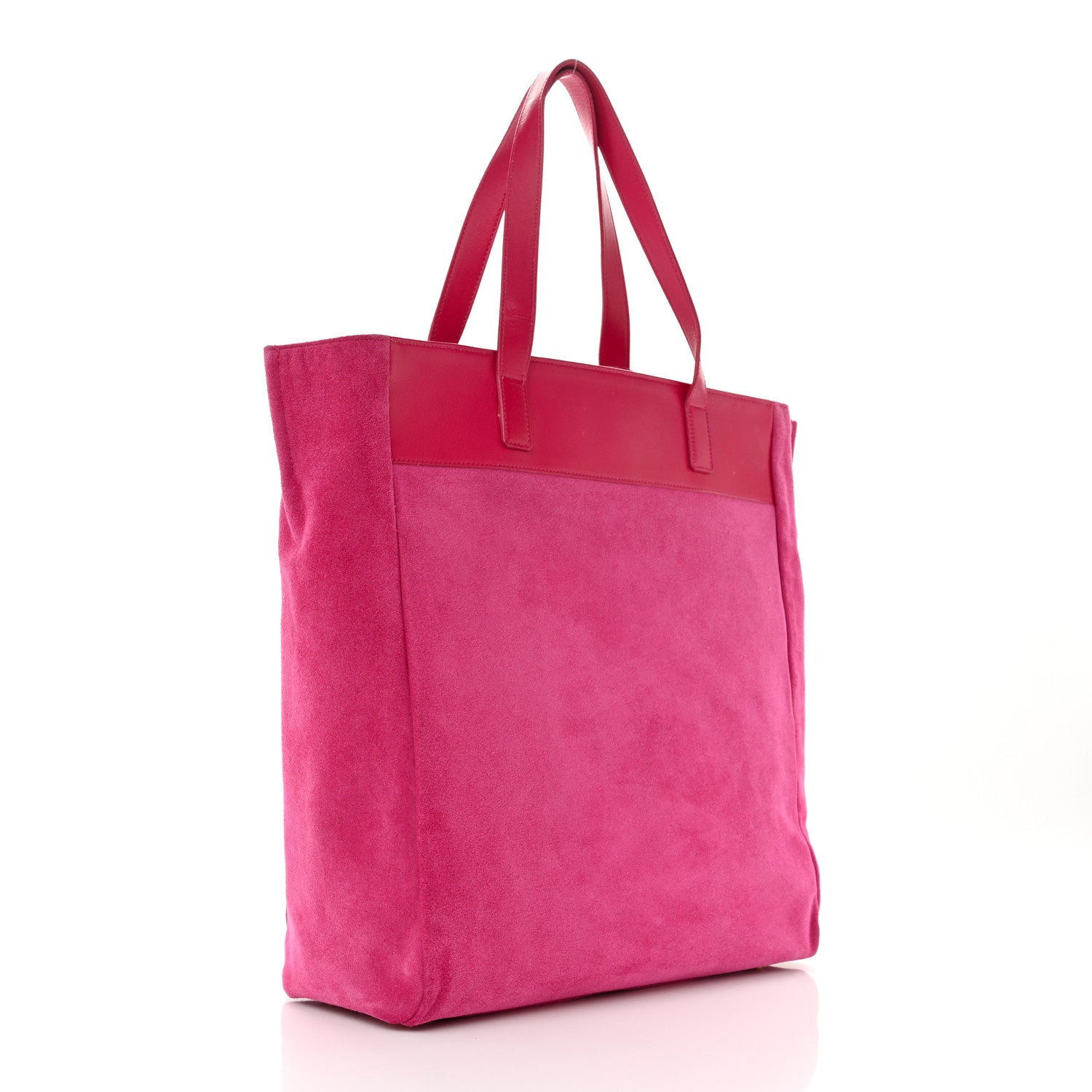 Saint Laurent Calfskin Suede Reversible East West Shopping Tote Pink 6 of 23