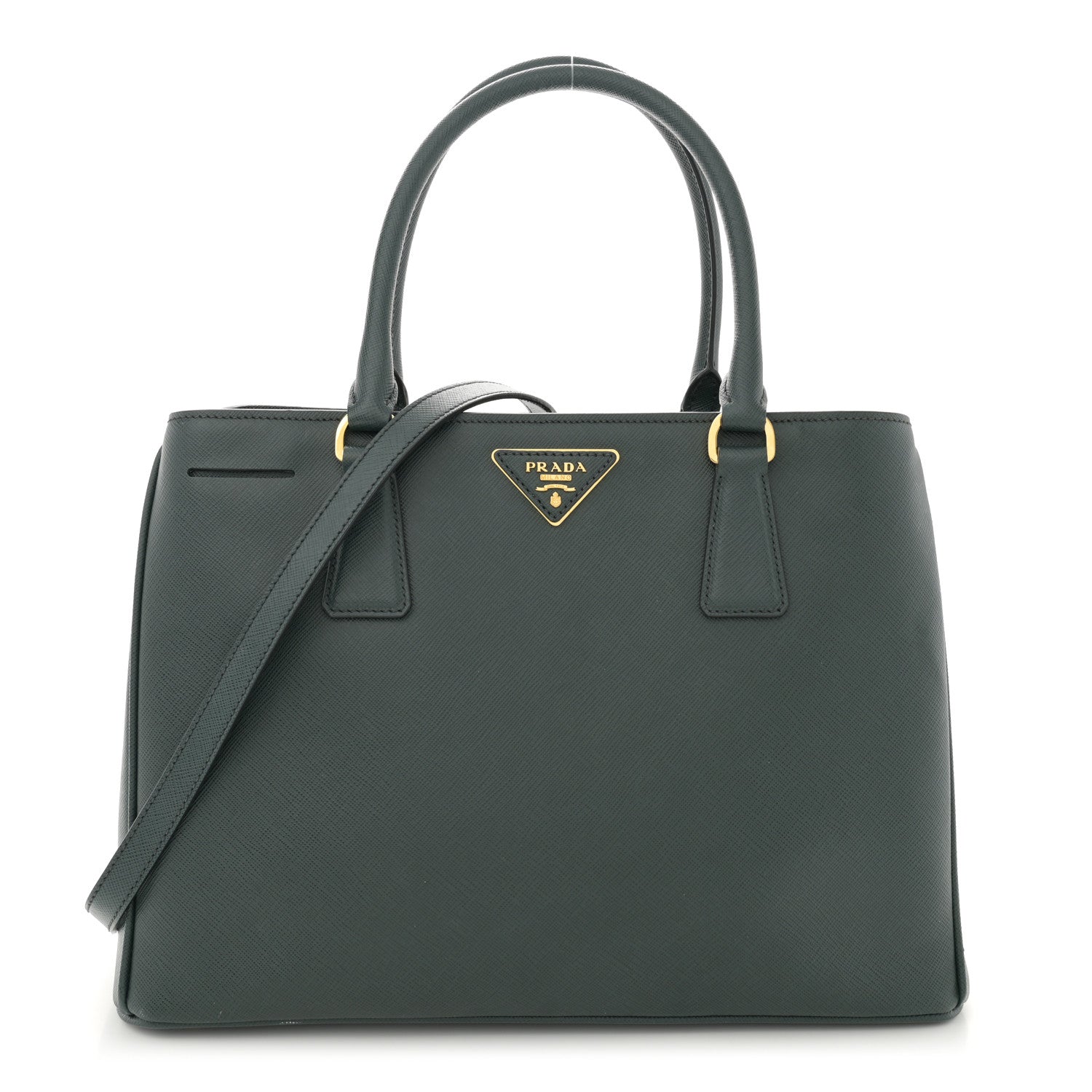 Prada Saffiano Lux Medium Tote Smeraldo 1 of 13