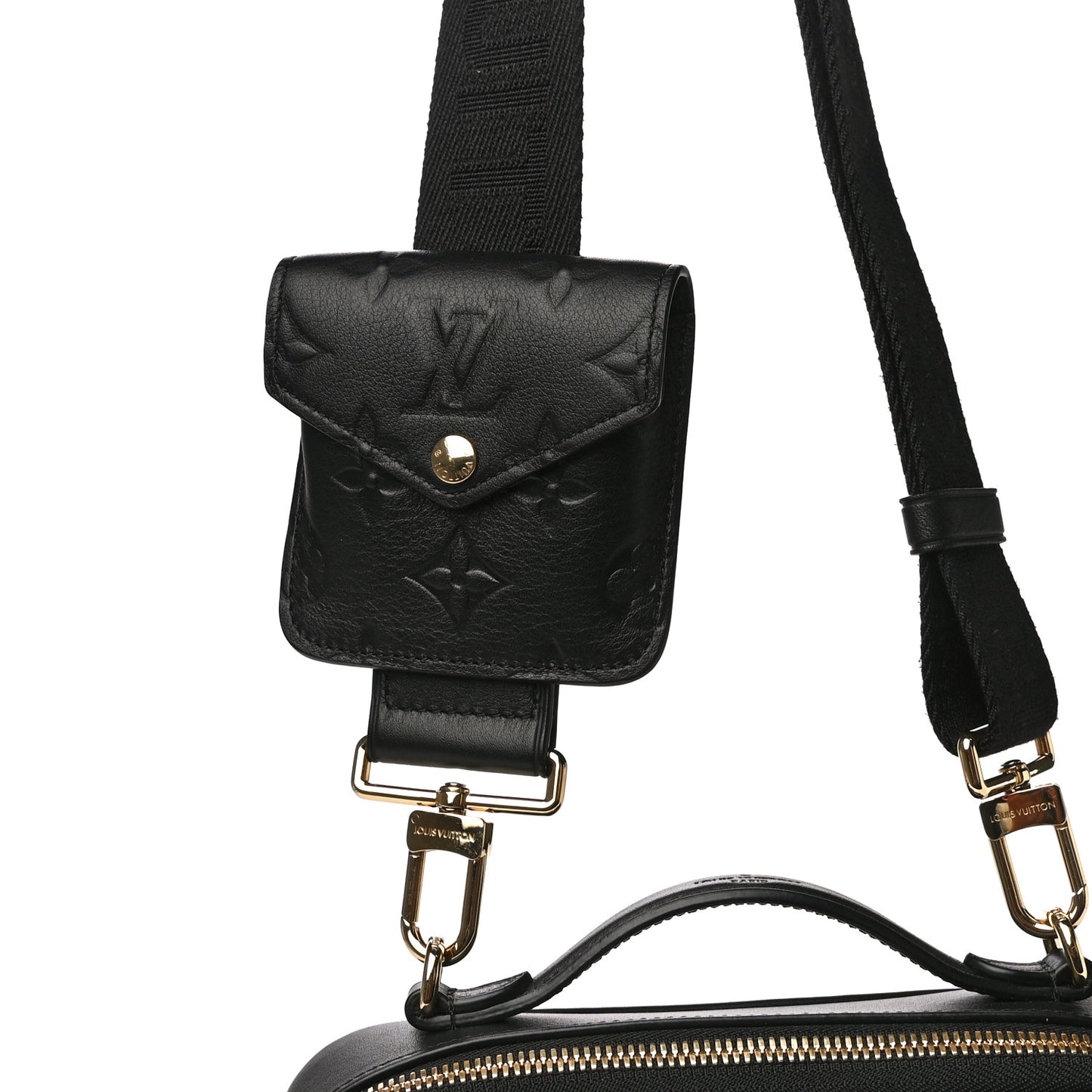 Calfskin Monogram Embossed Utility Crossbody Black
