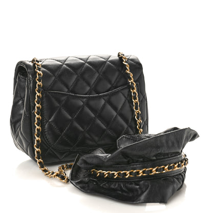 Chanel Lambskin Quilted Mini Romance Square Flap Black 3 of 10