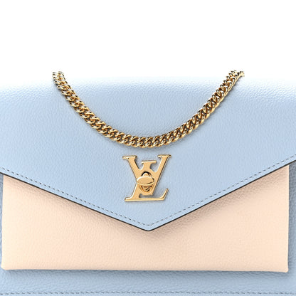 Louis Vuitton Calfskin My Lockme Chain Pochette Bleu Nuage 7 of 9