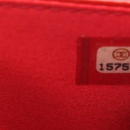 Chanel Patent Camellia Embossed Wallet On Chain WOC Dark Red 8 of 12