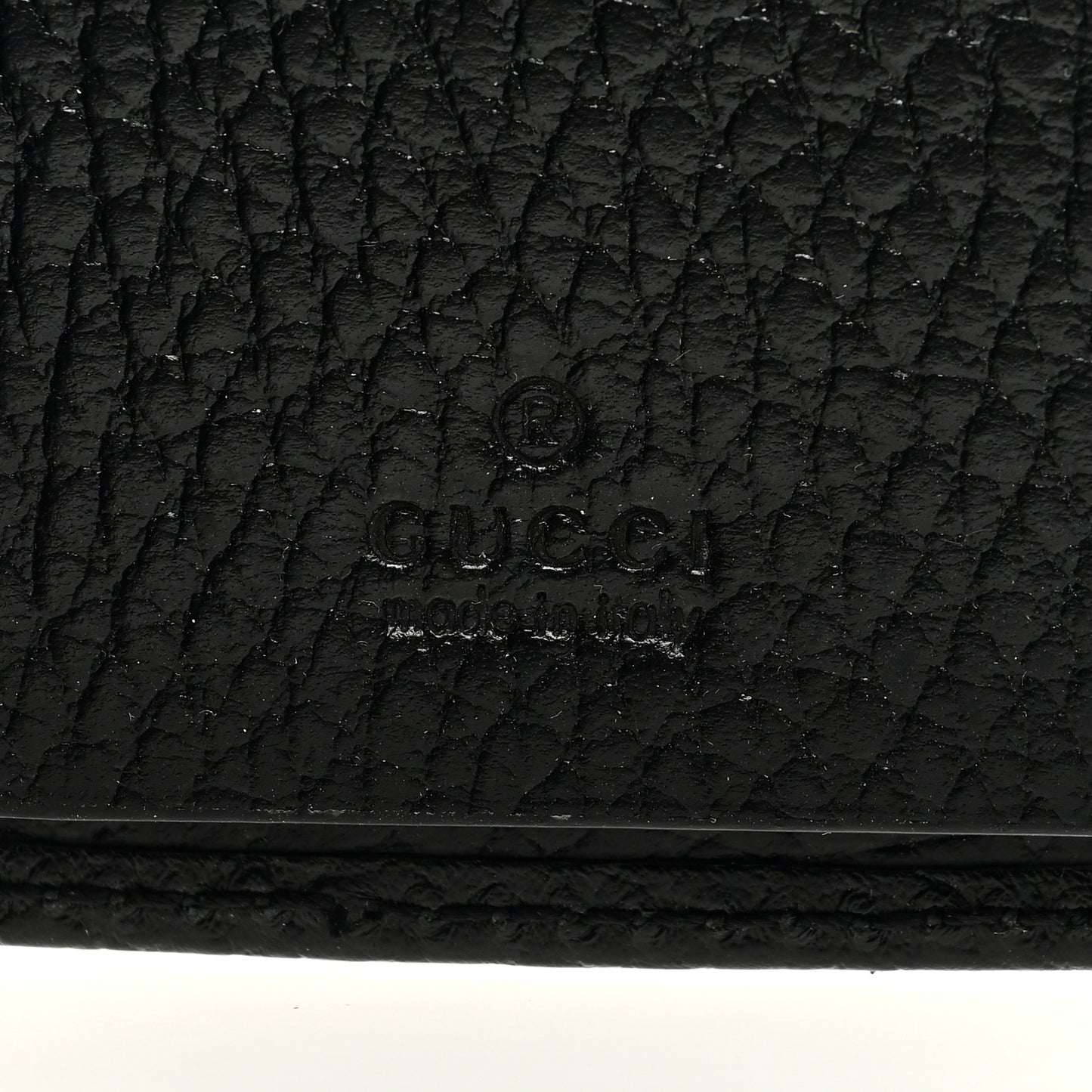 Pebbled Calfskin GG Marmont 6 Key Holder Black