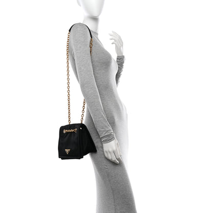 Prada Tessuto Nylon Chain Flap Shoulder Bag Black 2 of 9