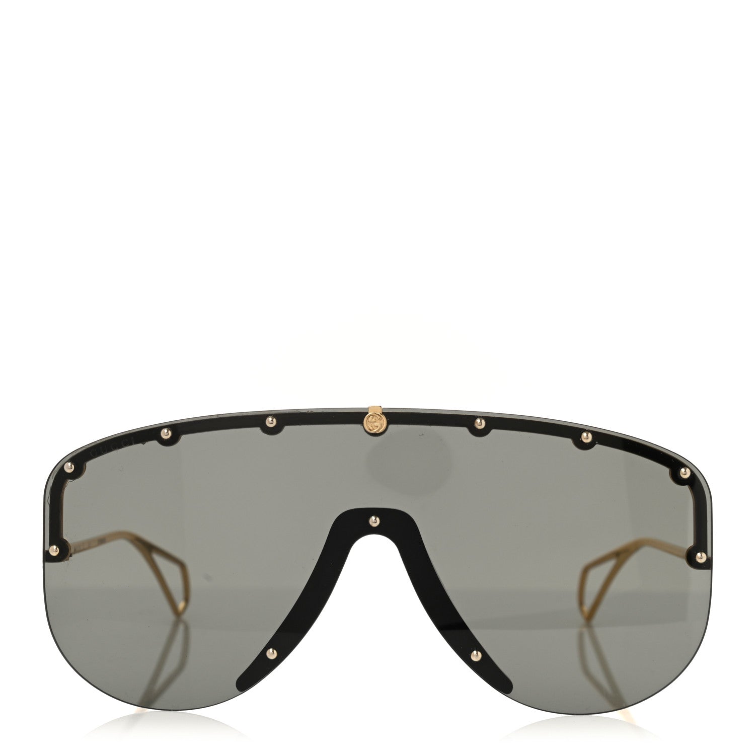 Gucci Shield Sunglasses GG0667S Black Gold 2 of 8