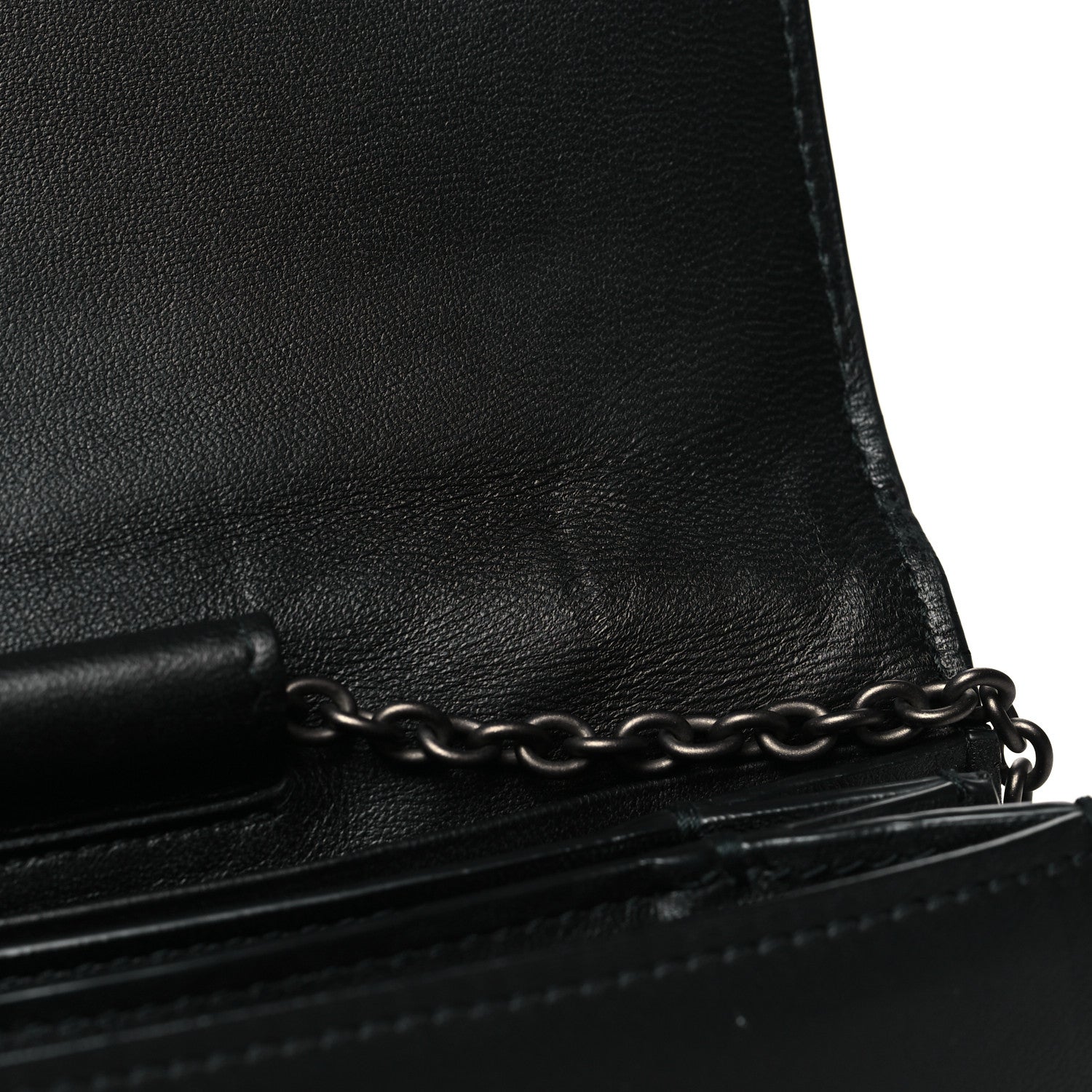 Bottega Veneta Metallic Nappa Intrecciato Chain Wallet Gold 13 of 15
