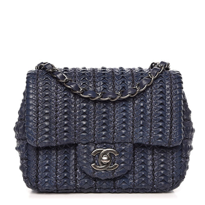 Chanel Lambskin Embroidered Small Flap Navy 1 of 8