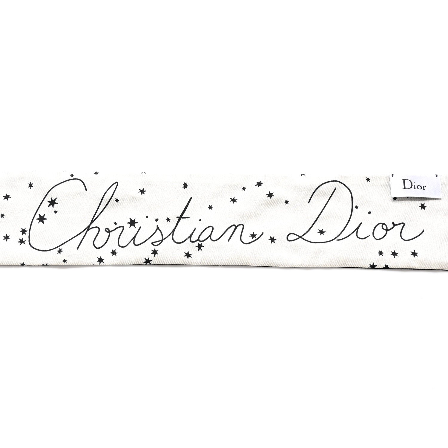 Christian Dior Silk Zodiac Cancer Mitzah Scarf Black 2 of 6