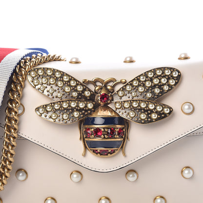 Gucci Nappa Pearl Studded Mini Queen Margaret Broadway Shoulder Bag Mystic White 9 of 11