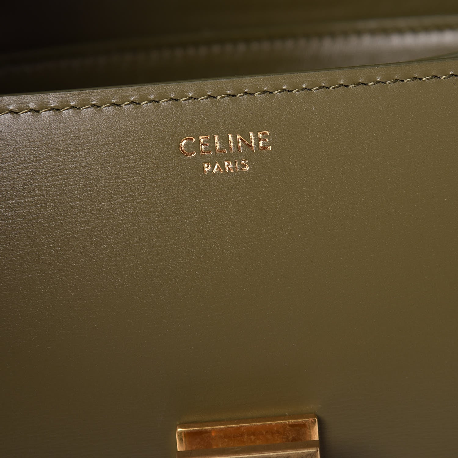 Celine Box Calfskin Small Classic Box Flap Bag Army Green 6 of 10