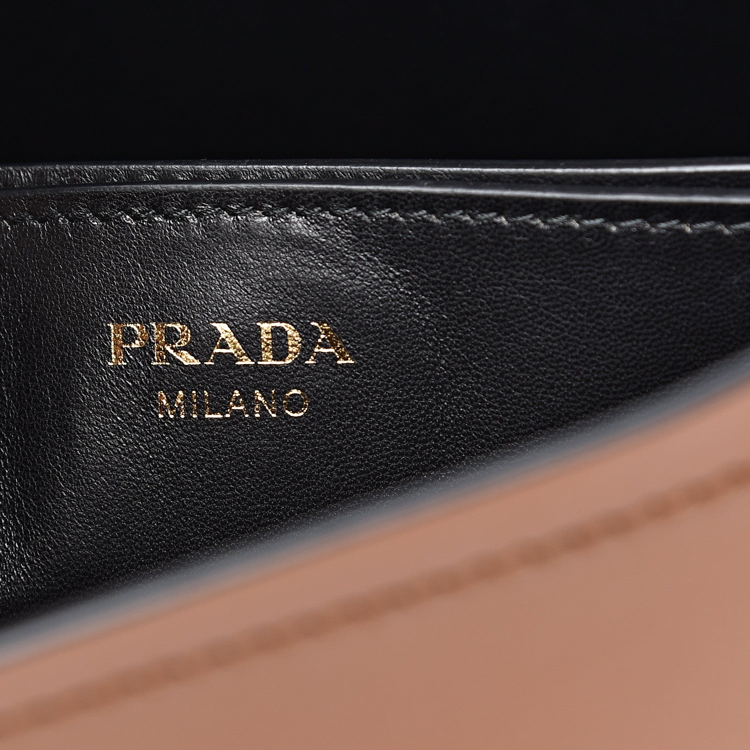 Prada City Calfskin Tambour Bucket Bag Cognac Black 6 of 10