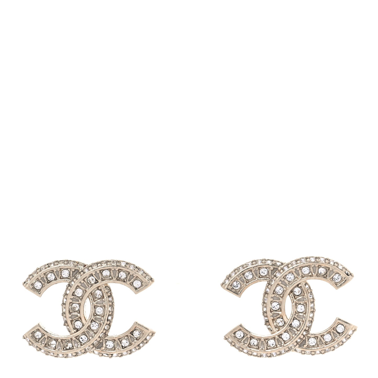 Crystal Timeless CC Earrings Light Gold