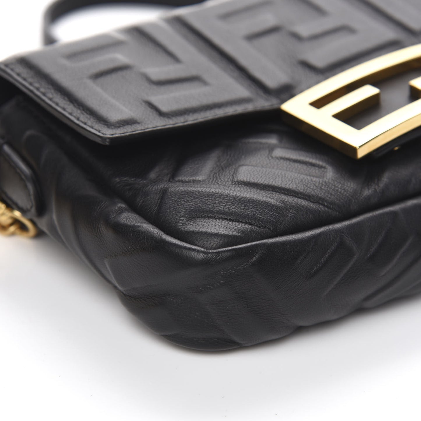Nappa FF 1974 Embossed Mini Baguette Black