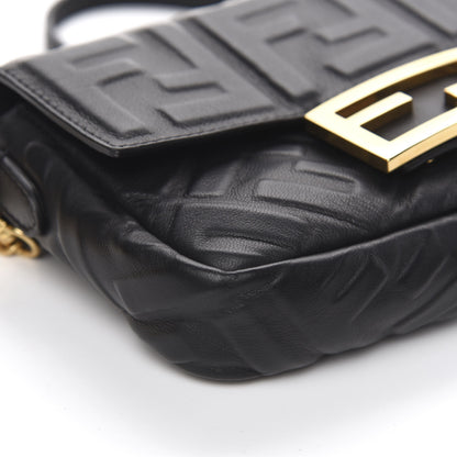 Fendi Nappa FF 1974 Embossed Mini Baguette Black 9 of 11