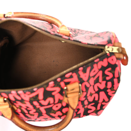 Louis Vuitton Monogram Graffiti Speedy 30 Fuchsia 5 of 10