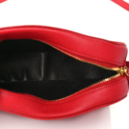 Balenciaga Signature Grained Calfskin Logo XS Ville Camera Bag Rouge Lantern Black 5 of 9