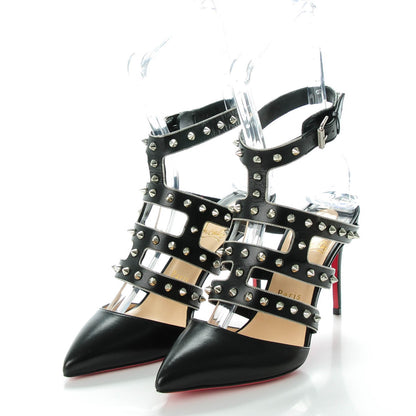 Christian Louboutin Kid Tchicaboum 85 Pumps 38.5 Black Silver 3 of 8