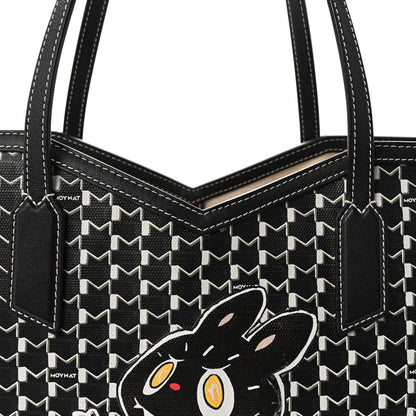 Moynat X KASING LUNG Calfskin Canvas M Labubu Tote MM Black 8 of 10