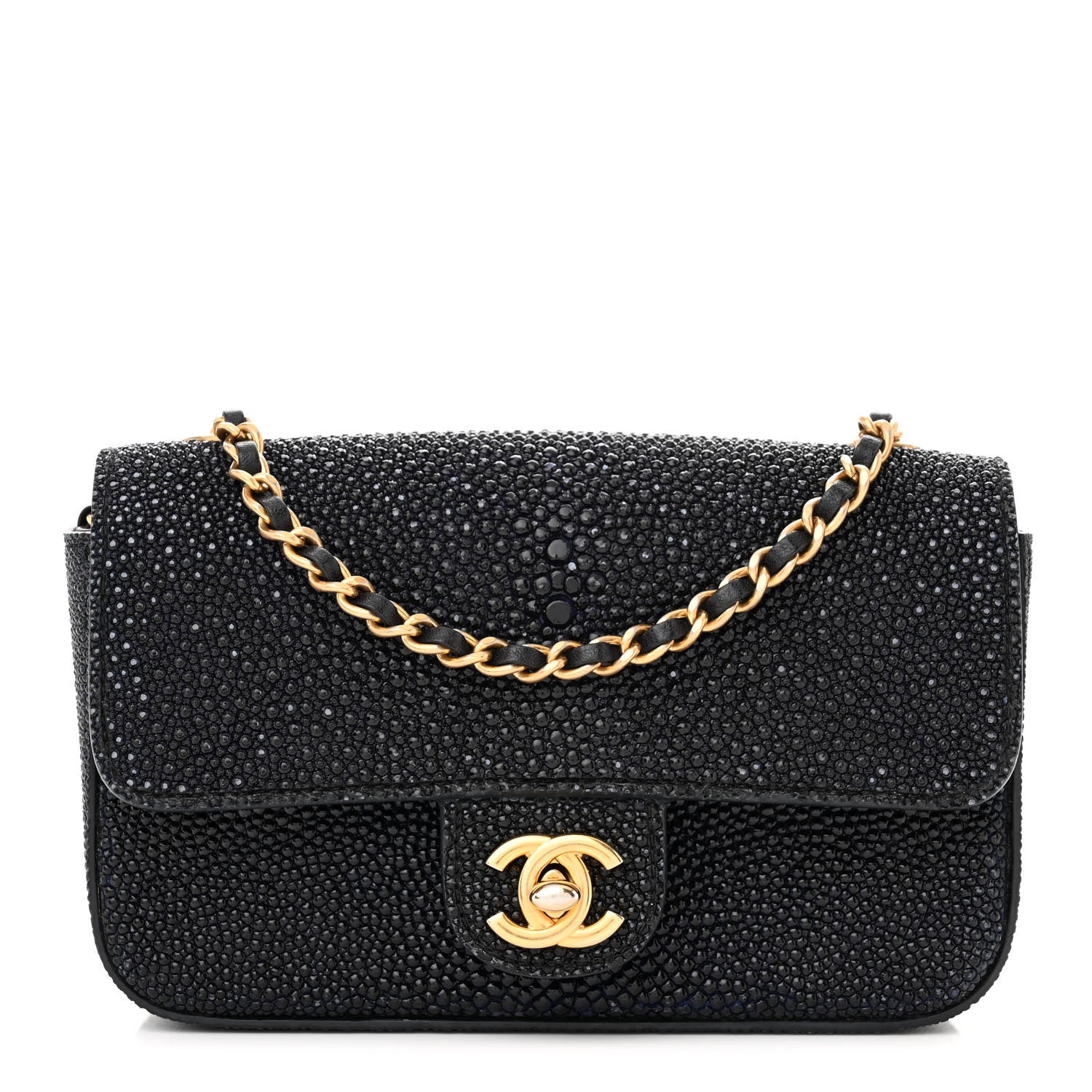 Chanel Galuchat Stingray Mini Flap Black 1 of 15