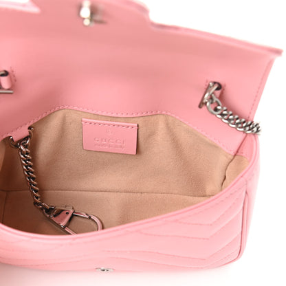 Gucci Calfskin Matelasse Super Mini GG Marmont Shoulder Bag Wild Rose 5 of 9