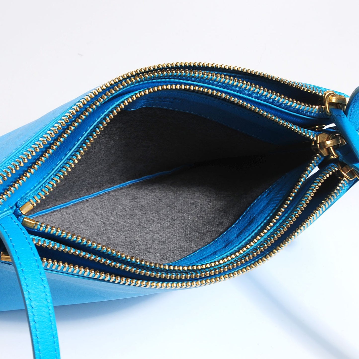 Lambskin Small Trio Crossbody Turquoise