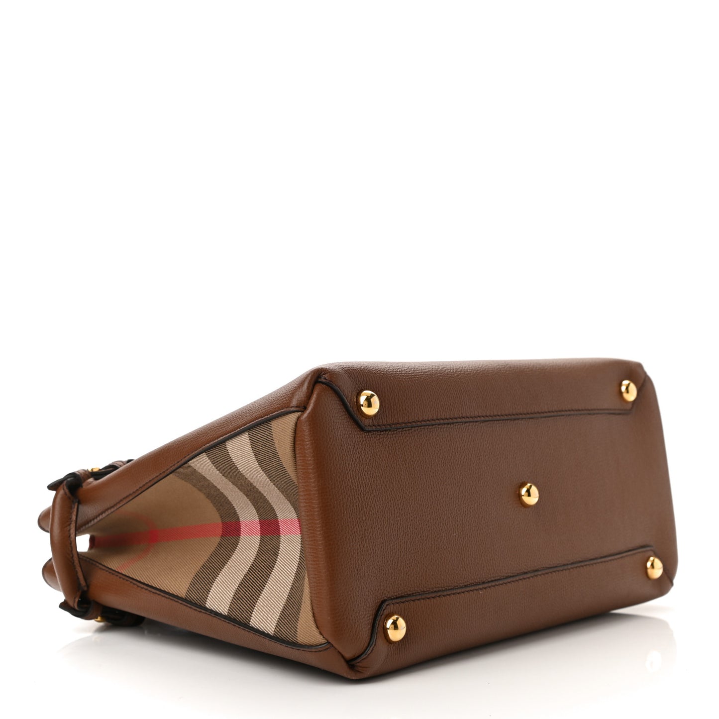 Grainy Calfskin House Check Medium Banner Tote Tan