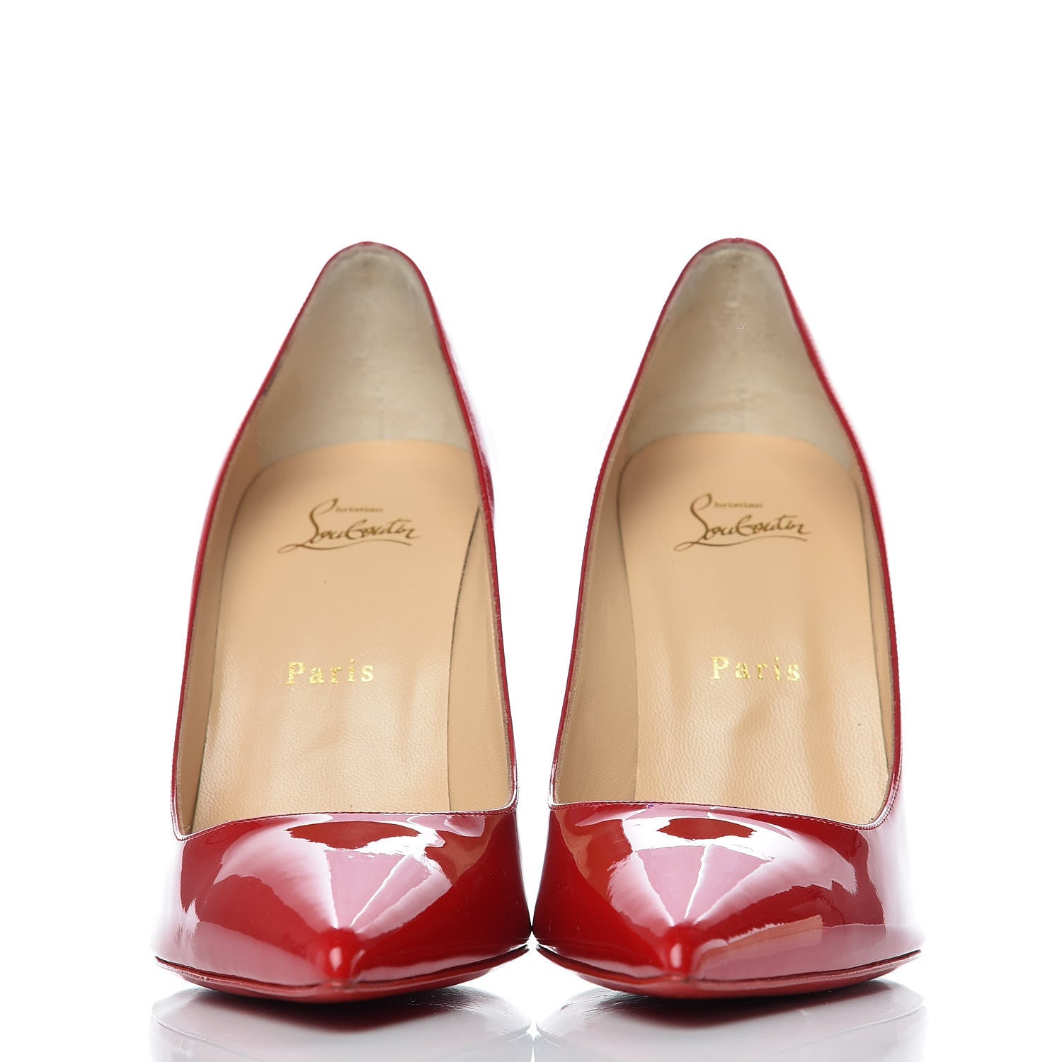 Christian Louboutin Patent Decollete 554 100 Pumps 40.5 Loubi Red 2 of 9