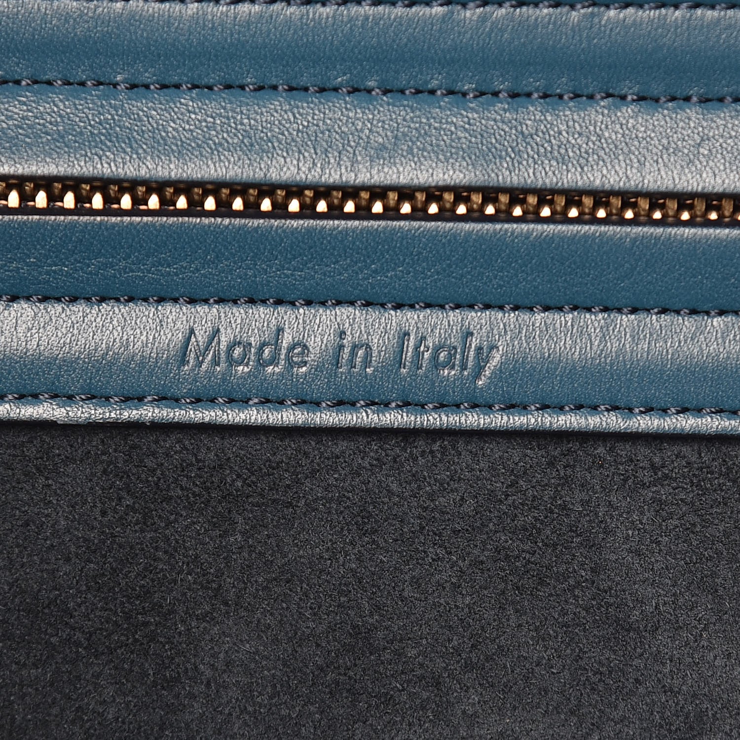 Celine Nappa Calfskin Medium Phantom Luggage Metallic Blue 6 of 9