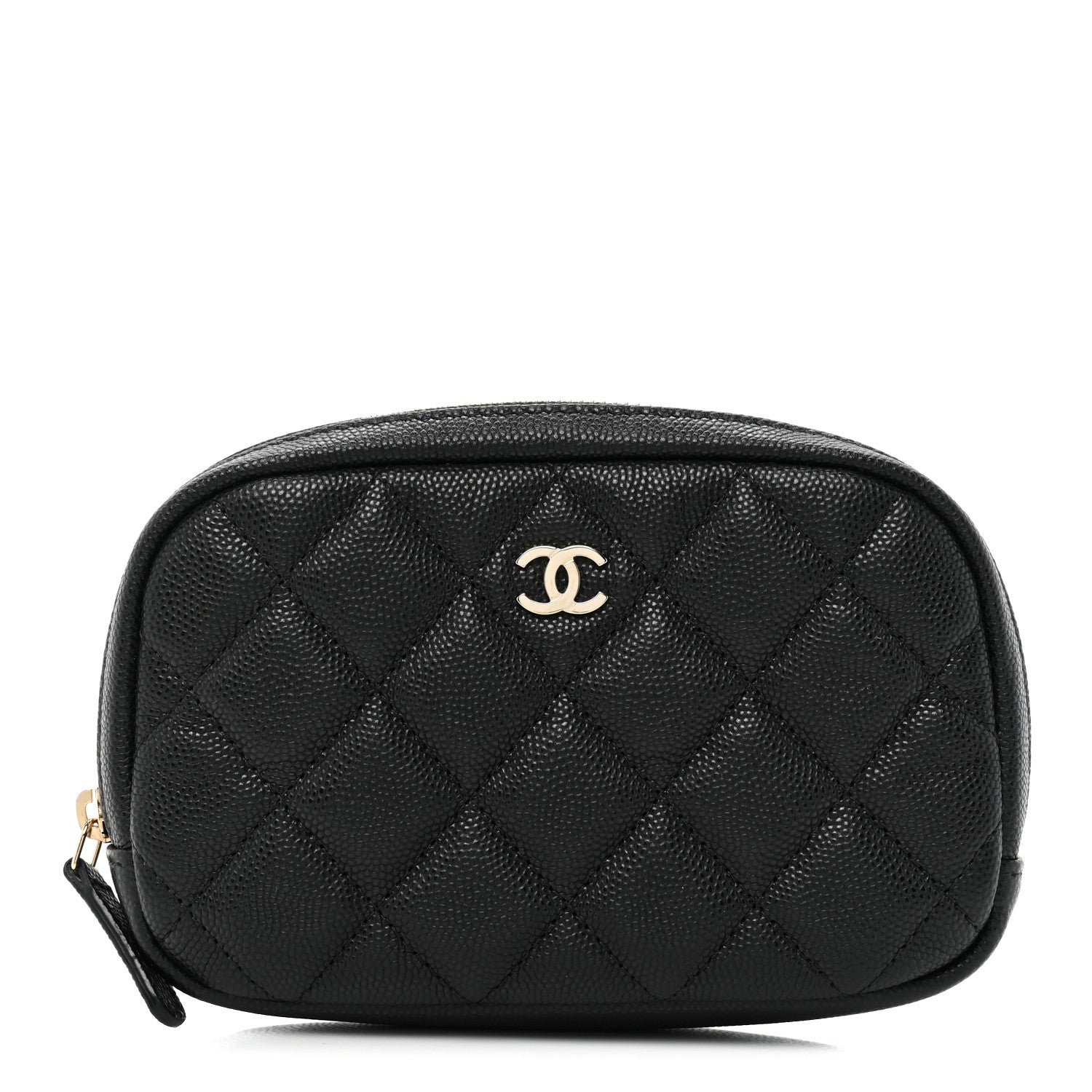 Chanel Caviar Quilted Small Curvy Pouch Cosmetic Case Black 1 of 10